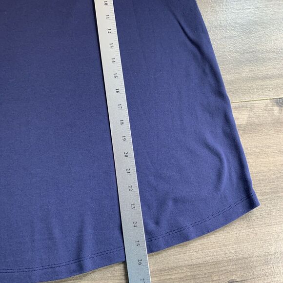 Women's Norm Thompson Prima Plus Size 1X Blouse Top Cotton Blue Short Sleeve - Picture 10 of 11